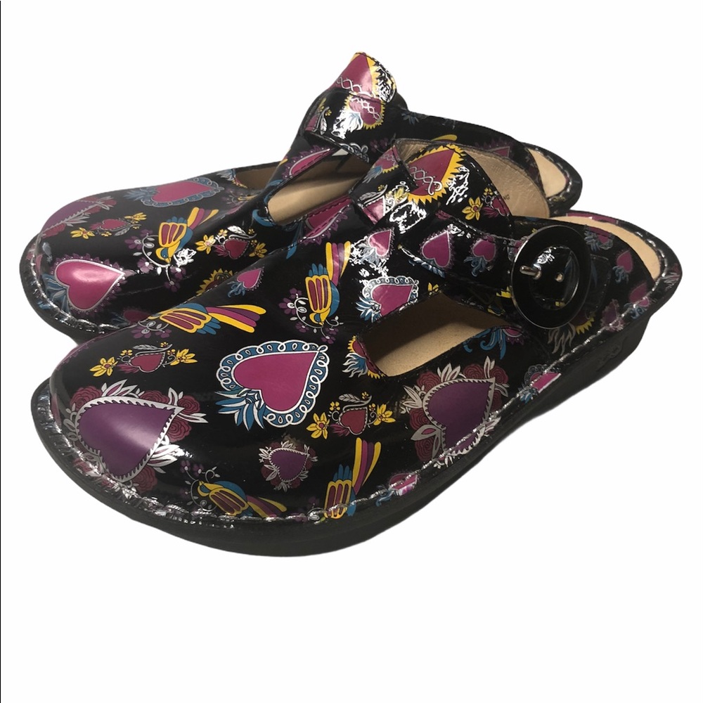ALEGRIA slip on mules ALG-320 butterfly hearts